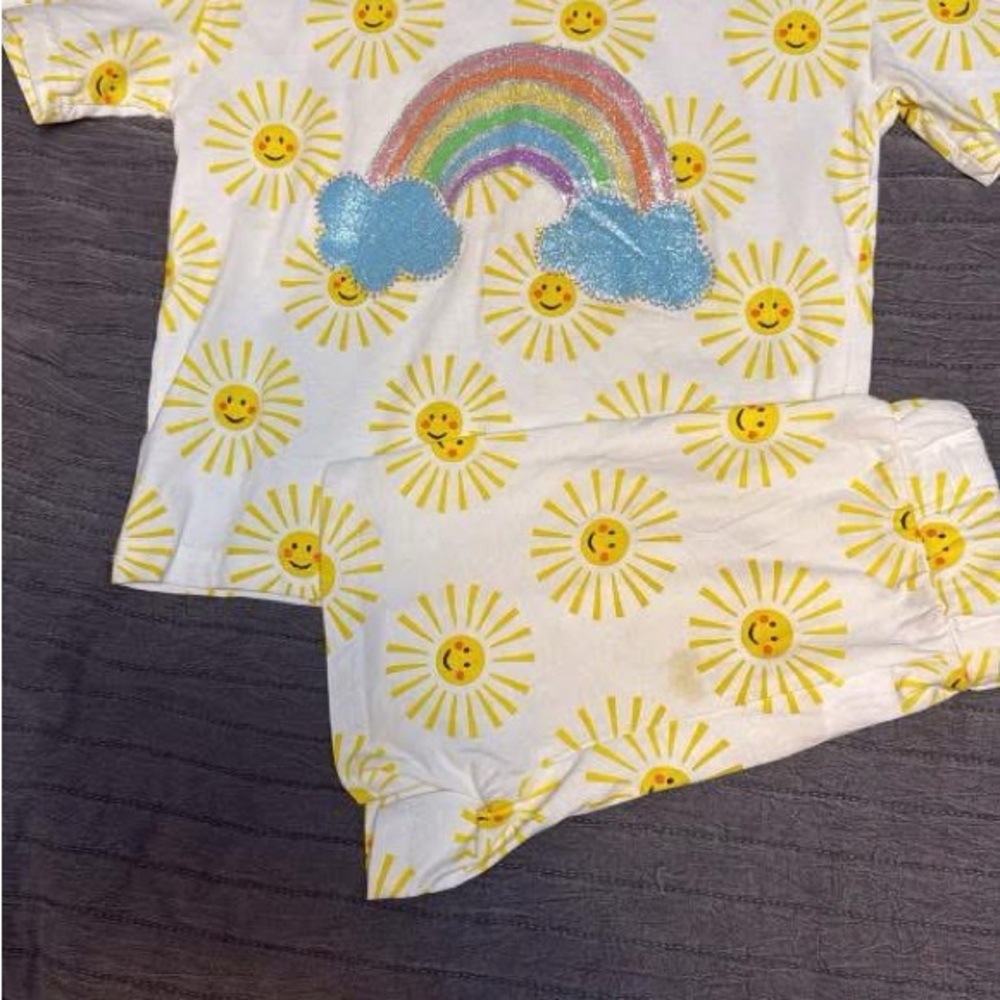 Lola + The Boys Rainbow Sunshine Set - White and Yellow